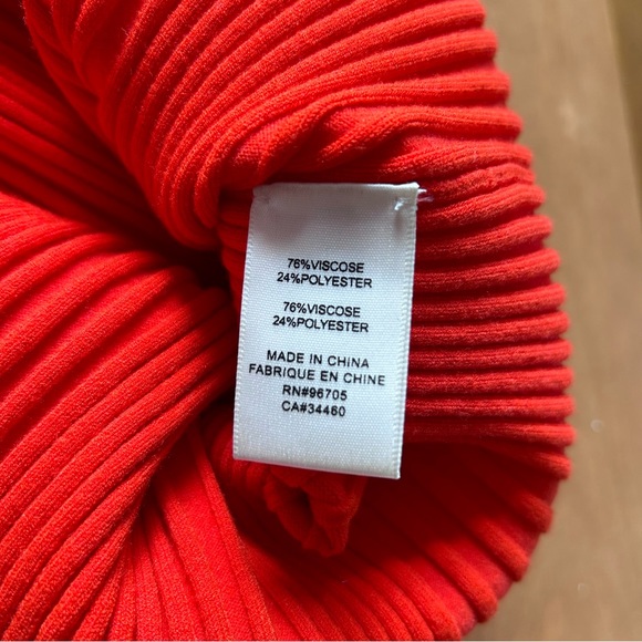 New Rebecca Taylor Red-Orange Ribbed Knit Skirt - Picture 5 of 7
